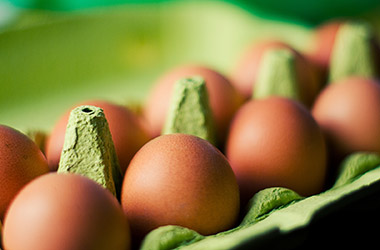 Eier für den Tessiner Apfel-Honig-Kuchen